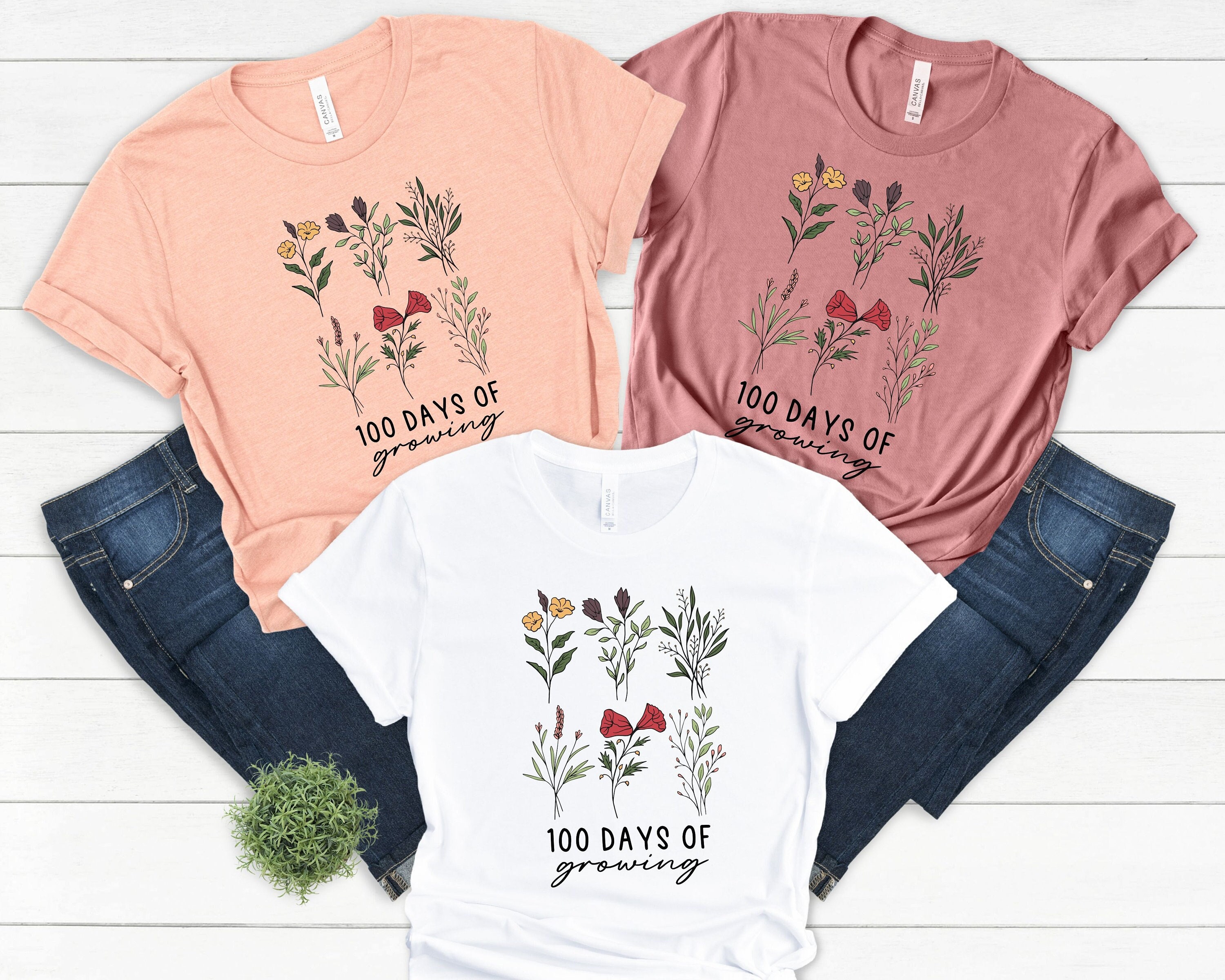 100 Days of School Shirt 100 Days of Growing Wild Flower Shirt 100 Day Shirt 100th Day of School Celebration 100 Days Shirt for Teacher Etsy Denmark