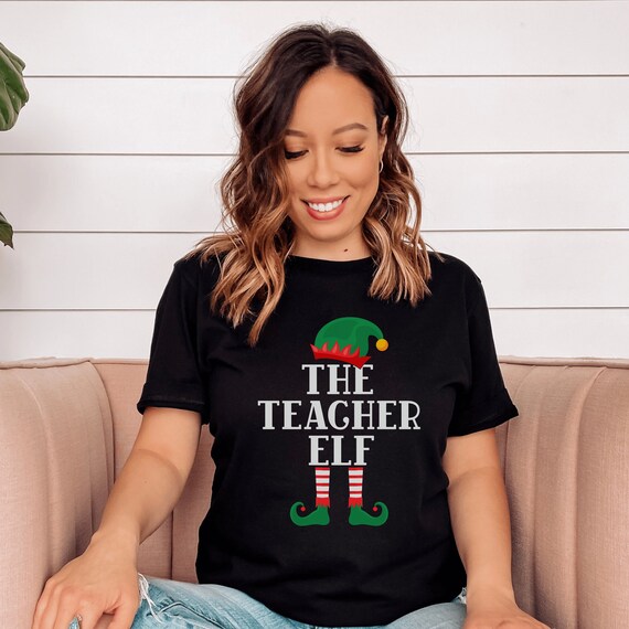The Teacher Elf Shirt Funny Christmas 