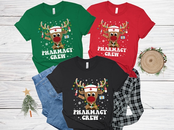 Red Plaid Reindeer Pharmacist Pharmacy Crew Christmas Gift T-Shirt Red Plaid Reindeer Pharmacist Pharmacy Crew Christmas Gift T-Shirt