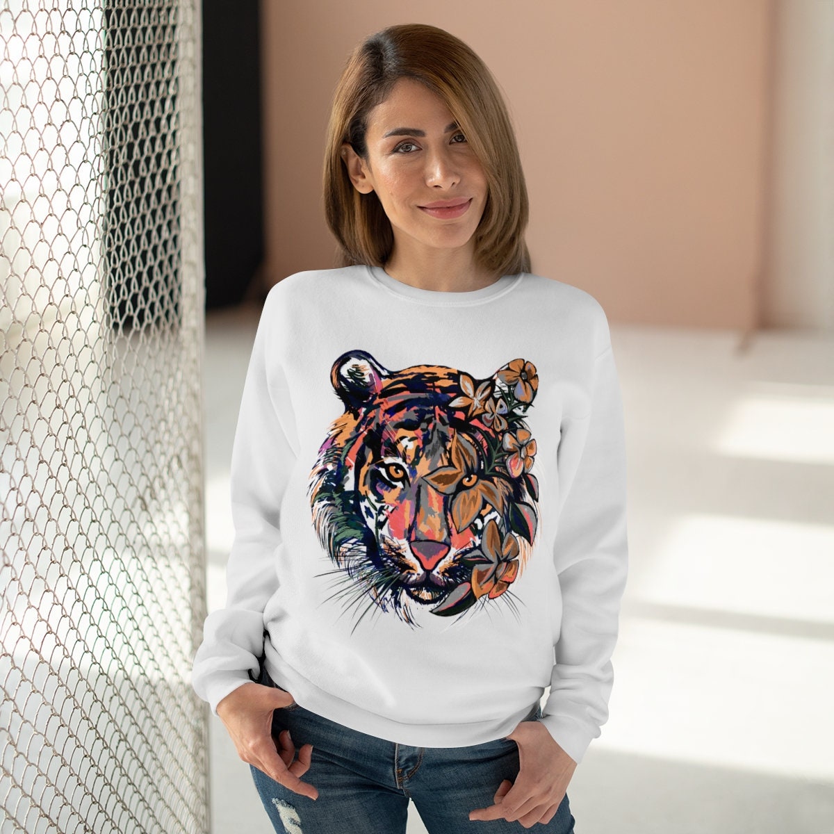 White Tiger Sweater - Etsy