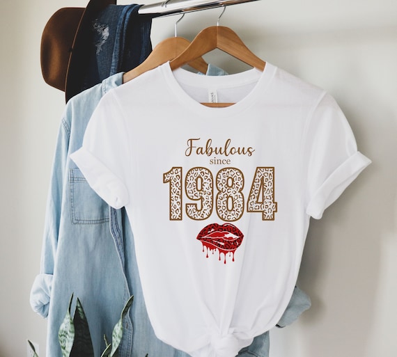 Fabulous Since 1984 Shirt 1984 Birthday Shirt for Women Leopard Print Red Lips Tops Cute 50th Tshirt Born in 1984 Queen Tee Etsy Ireland