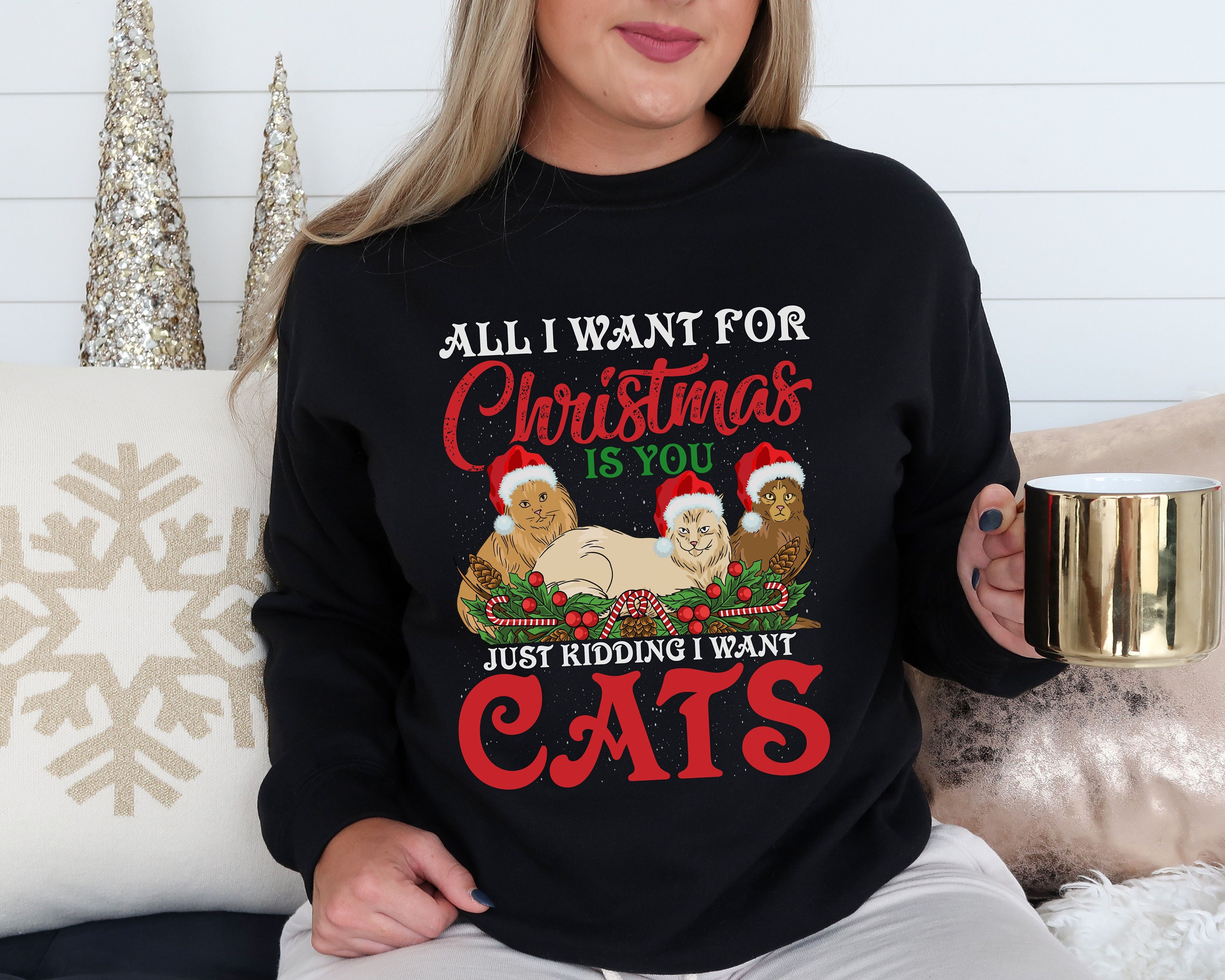 santa cat sweatshirt