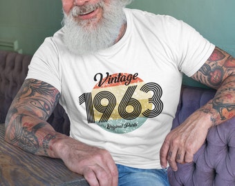 Vintage 1963 Shirt, Born In 1963 Tshirt, 60th Birthday Shirt Men Women, Retro 1963 60th Bday Shirt, 60th Birthday Gift, Awesome 60 Shirts
