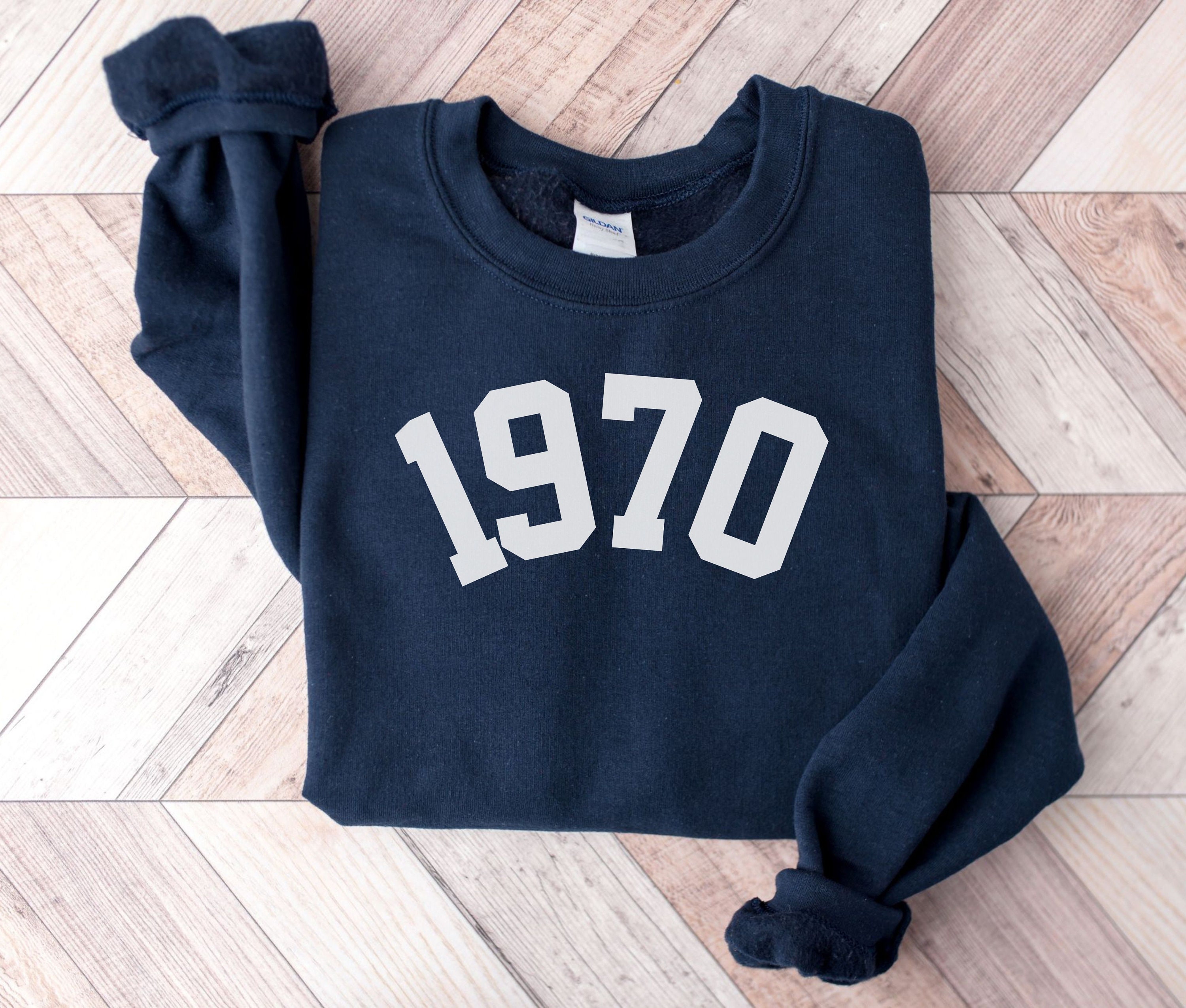 1970 Birthday Year Number Sweatshirt for Women, Born in 1970