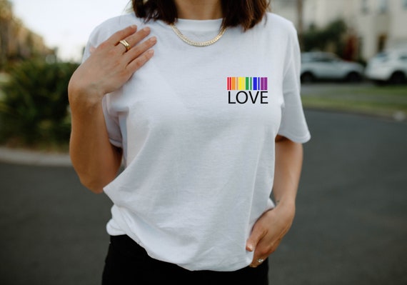 Love Rainbow Barcode Gay Lesbian Pride Shirt LGBT Ally Flag Bi