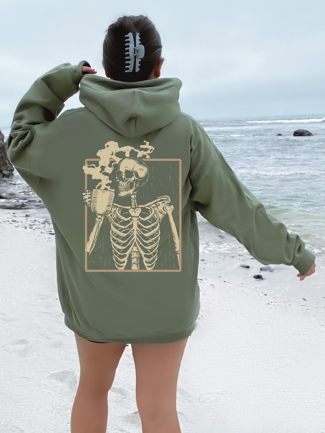 Green hot sale skeleton hoodie