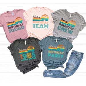 Vintage Limited Edition Shirt, 40th Birthday Shirts For Group Men, Matching 40 Birthday Party TShirt, Custom 40th Crew Squad Birthday