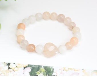 Helende armband voor burn-out, armband voor creatief blok, perzik-aventurijnsieraden, armband eigenwaarde, kristalcadeau voor zorgverleners