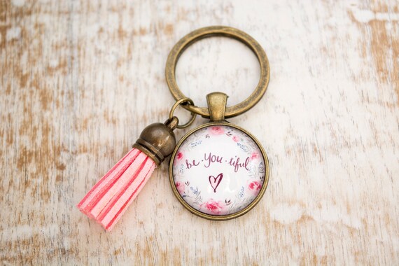 Gift for Girlfriend and Wife Motivational Keychain for Girls Women Inspirational Quote Jewelry Meaningful Keychain Cheerful Keychain Etsy UK