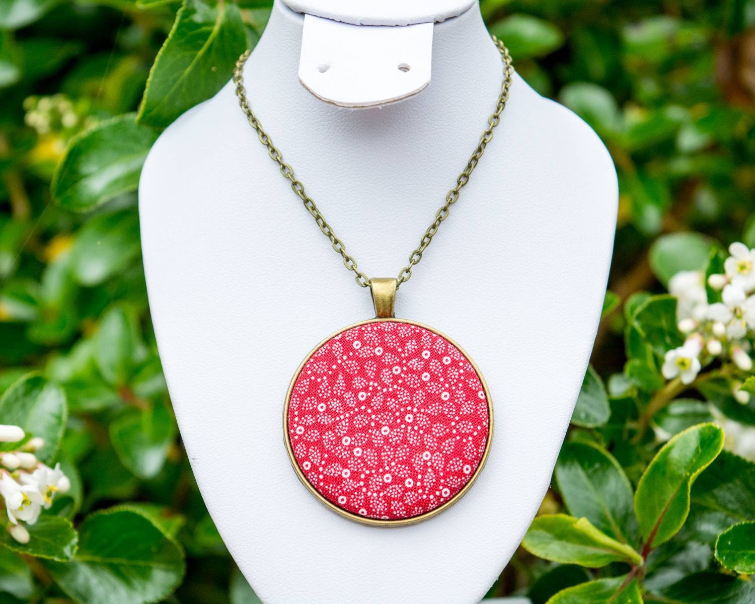 Fabric pendant best sale necklace