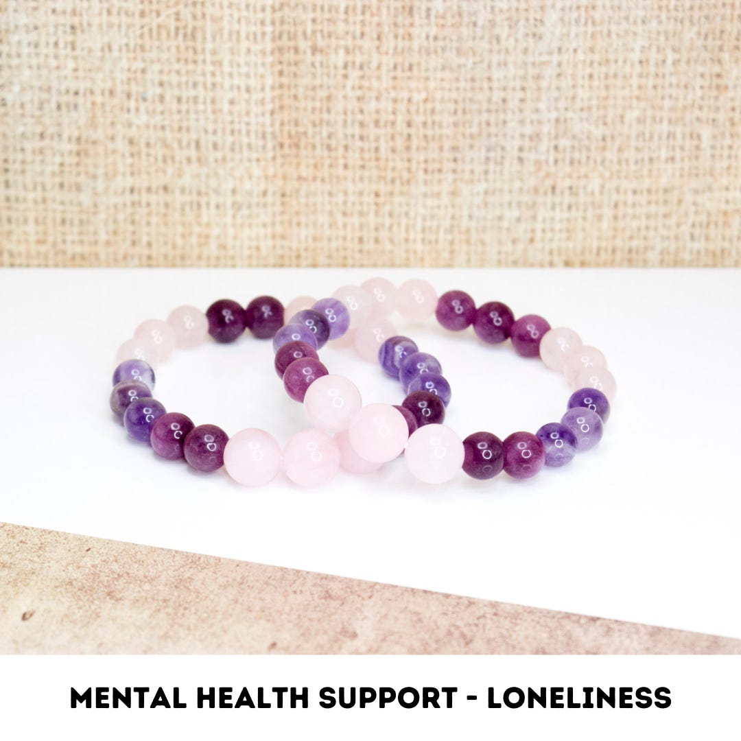 Mental Health Support Crystal Bracelet, Anxiety Relief Crystal Jewelry ...