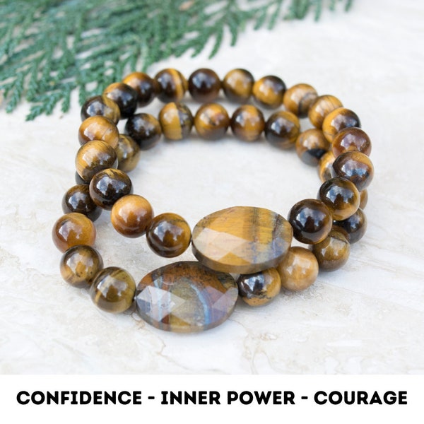Protective Gemstone Tiger's Eye Bracelet Confidence-Boosting Inner Strength Grounding Balance Courage Confidence Inner Power Jewelry gift