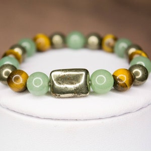 Wealth Bracelet, Money attract bracelet, Prosperity, Luck and Abundance gemstone bracelet, Manifesting crystal jewelry, Business owner gift
