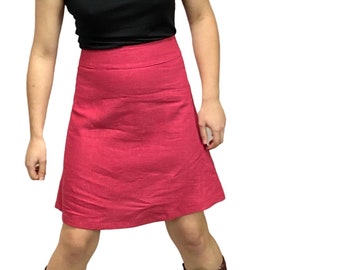 A Line short Skirt in Nettle, Rose Pink