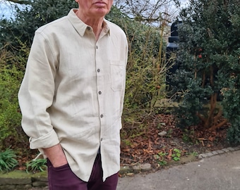 Classic Shirt in Nettle, Cream, Collared Mens Shirt