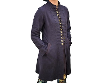 Sergeant Coat in nettle, Long coat, Deep Mauve