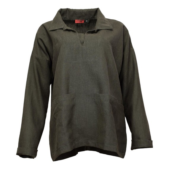 Fishermans Smock, Unisex Work Top, Practical Wear, Nettle Fishermans Smock, Unisex Work Top, Practical Wear, Nettle