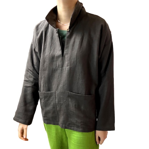 Fishermans Smock, Unisex Work Top, Practical Wear, Nettle