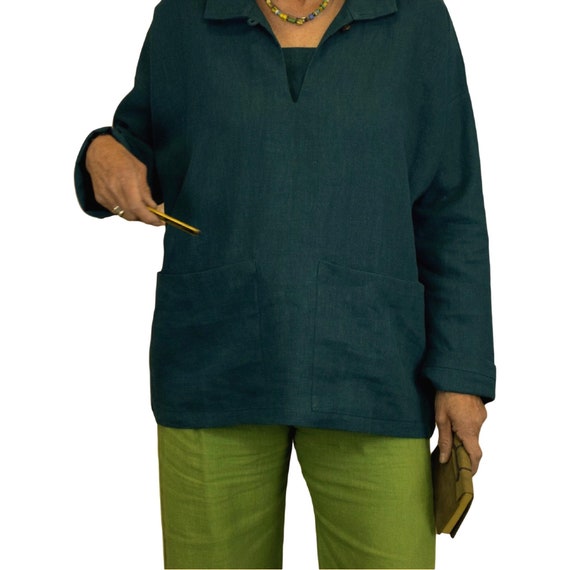 Fishermans Smock, Unisex Work Top, Practical Wear, Nettle Fabric