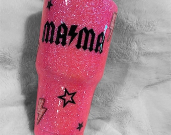 Vaso de purpurina de mamá