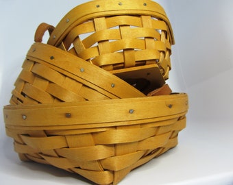 Vintage Longaberger Baskets: Small Catch-all, Saffron, Hexagon