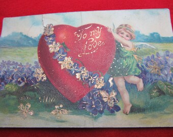 2 Antique Valentine Postcards~1911~Set of Two