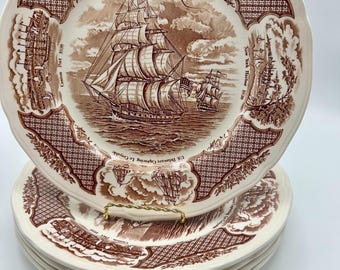 Alfred Meakin Dinner Plates, Trade Winds, 5 Piece Place Setting
