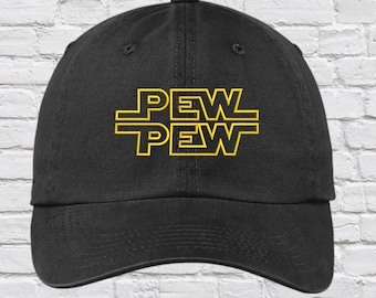 Pew Pew Garment Washed Dad Hat Gifts 