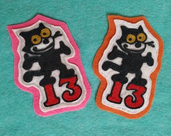 Felix the Cat old school chain stitch embroidered patch