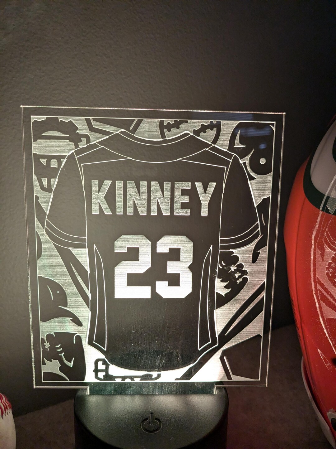 Custom LED Jersey Light Insert - Personalized Sports Memorabilia ...