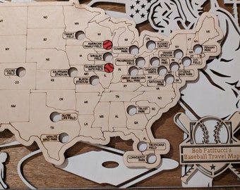 Baseball Map Ballpark map Traveling Baseball Map