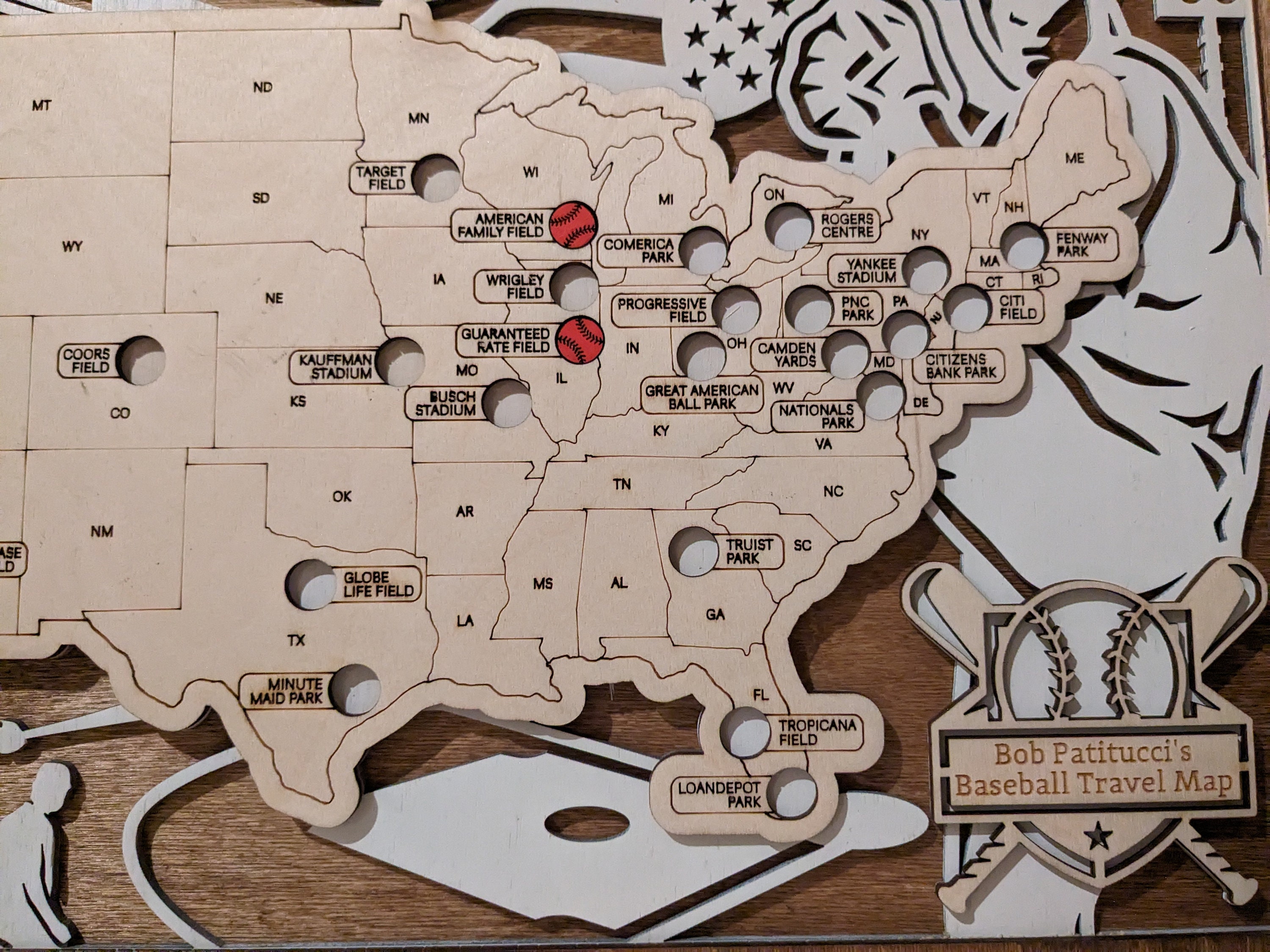 Baseball Stadium Travel Map, Ballpark Tracker - Etsy