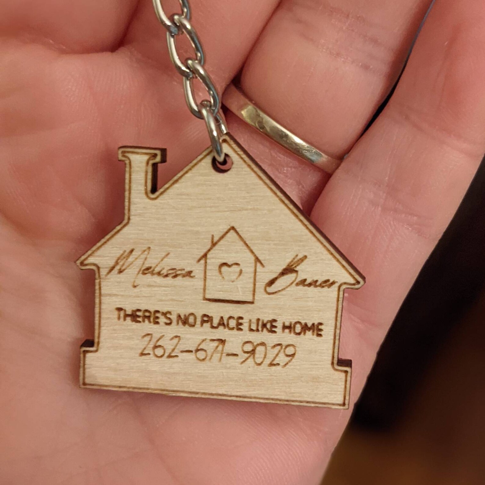 Personalized Realtor Keychain with business logo Etsy