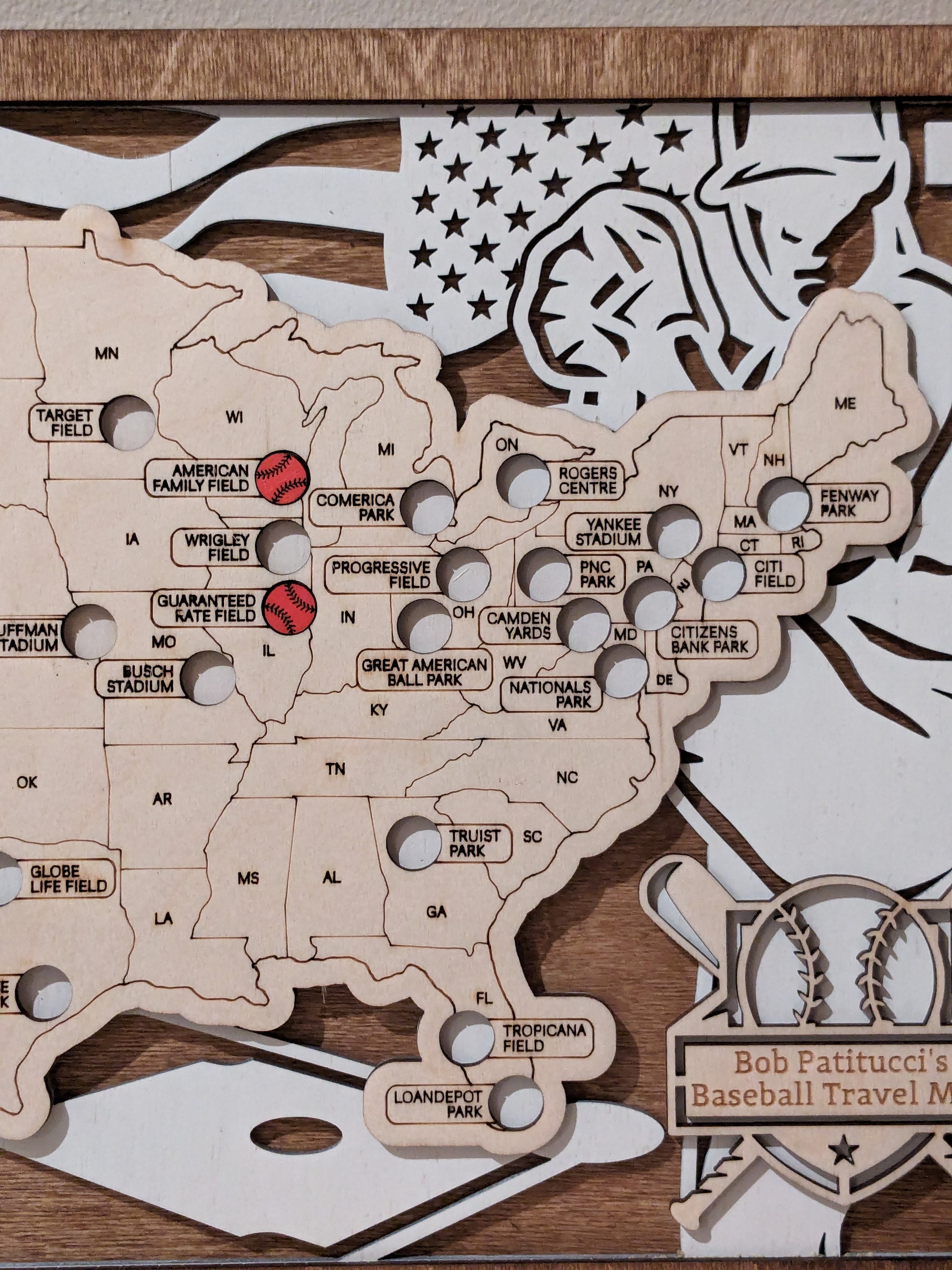 Baseball Stadium Travel Map, Ballpark Tracker - Etsy