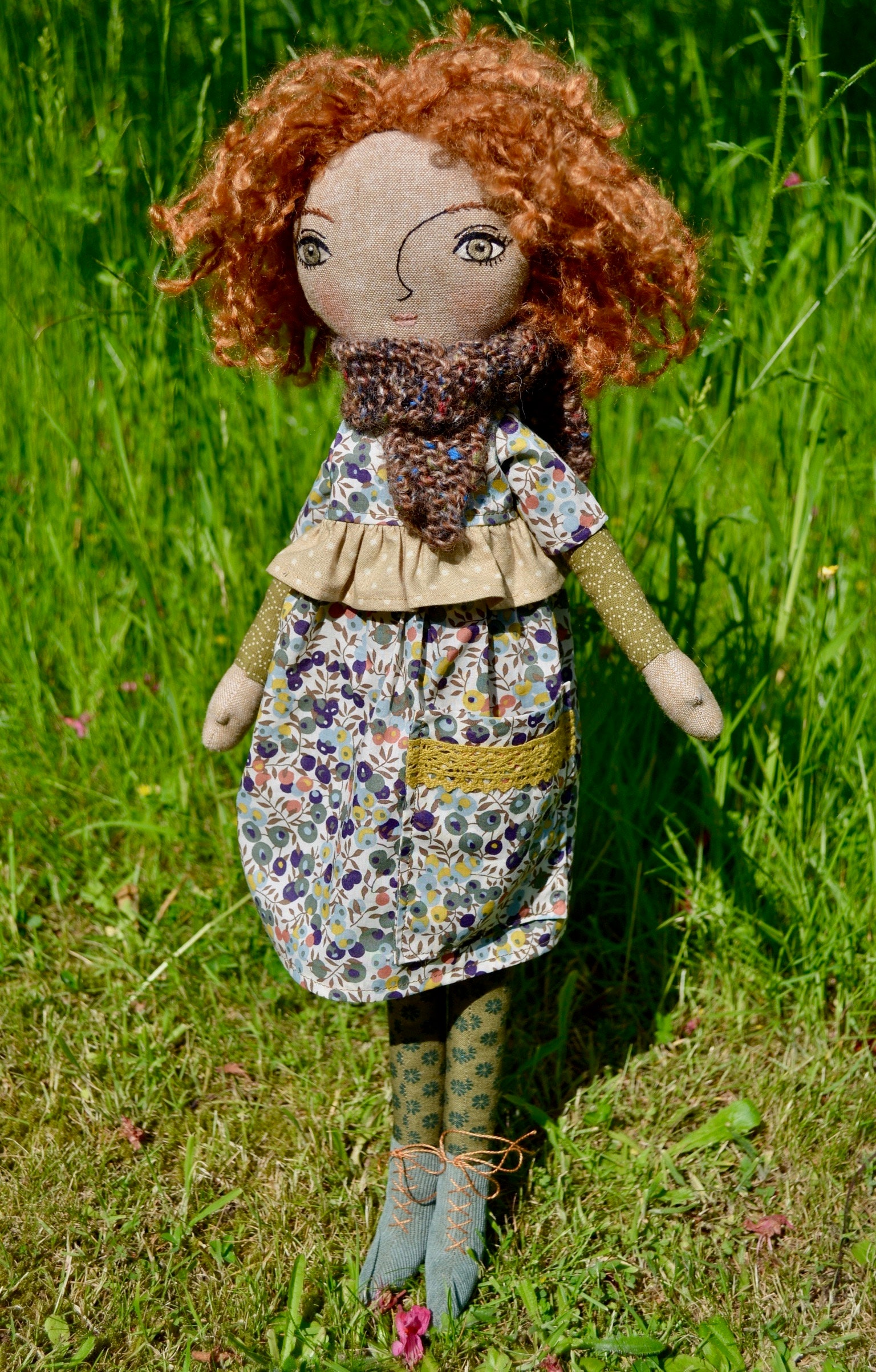 Handmade Fabric Doll Fabric Doll Cloth Doll Textile Doll Etsy