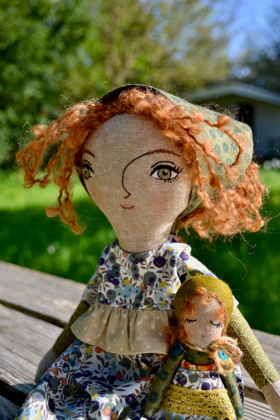 Handmade fabric doll fabric doll cloth doll textile doll Etsy