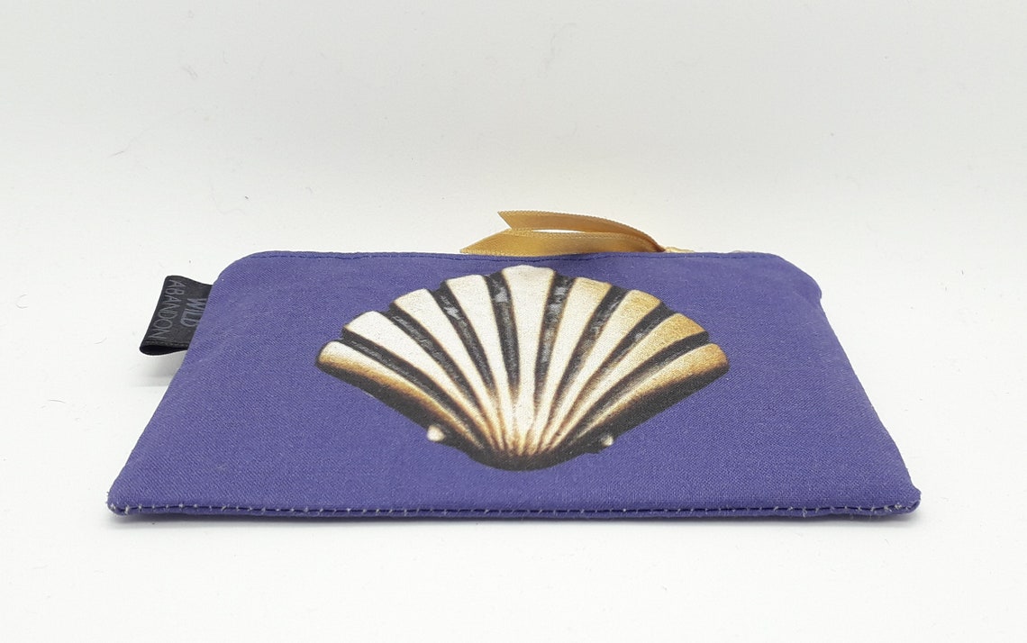 Camino Shell Coin Purse Beige Zip Way of St James Pilgrimage Gift