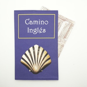 Camino Ingles Map Credence Cover - Pilgerpasshülle - Englischer Jakobsweg - Santiago de Compostela - Original Kunstwerk