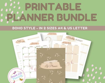 Boho Printable Planner,Life Planner Printable,Daily Planner,Planner Printables,Boho Style Planner,Life Plan Template,Undated Planner,Agenda