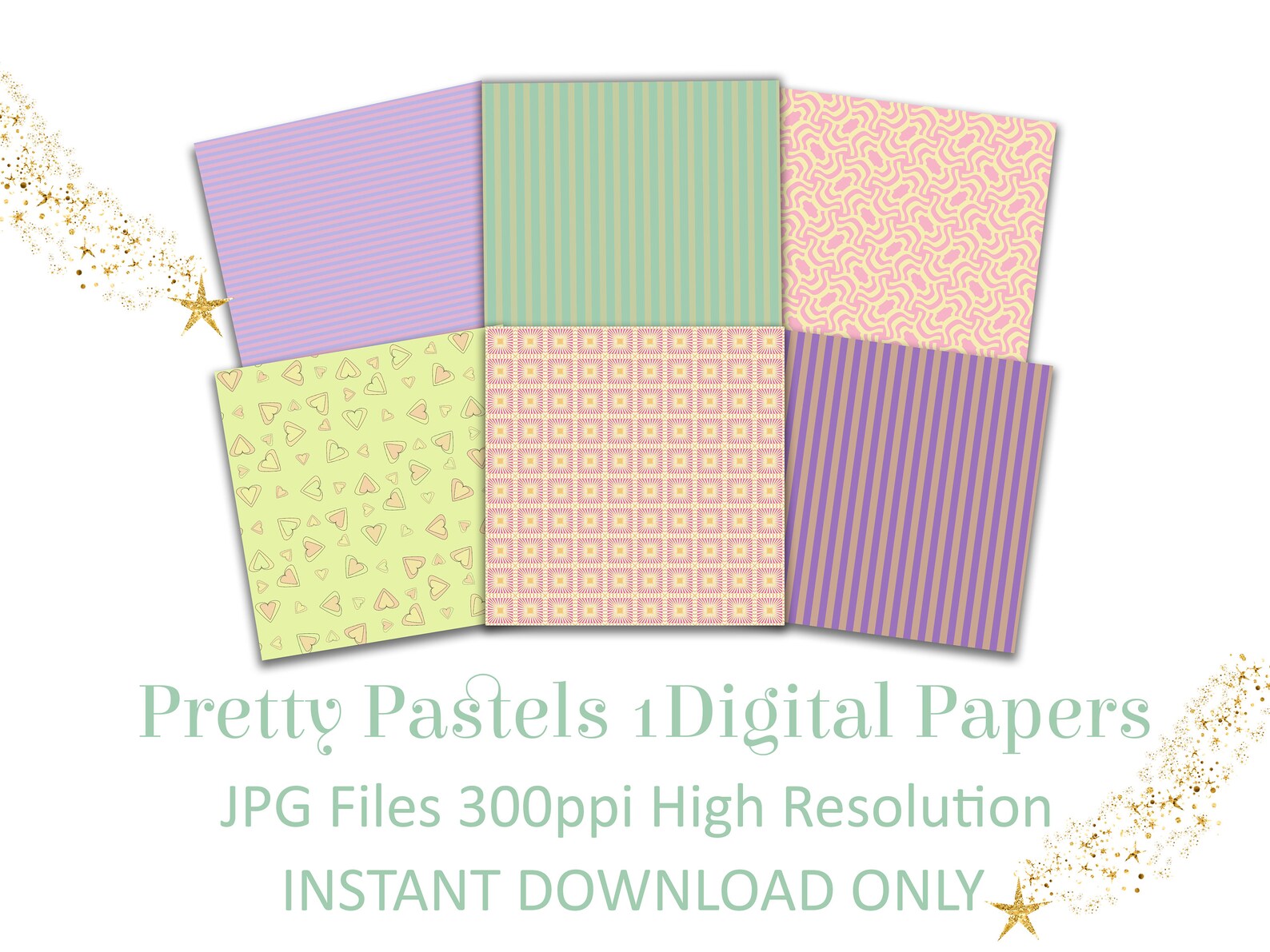 Pretty Pastels 1 Digital Scrapbook Papers Printable Scrapbook Etsy