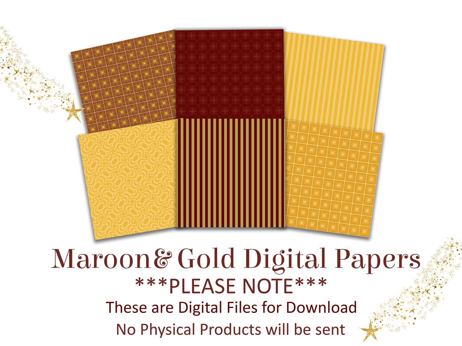 Maroon and Gold Scrapbook Paper 12x12 Craft Supplies Etsy UK