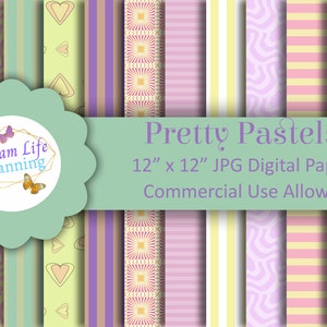 Pretty Pastels 1 Digital Scrapbook Papers Printable Scrapbook Paper 12x12 Craft Supplies Cardmaking Pretty Paper Art Scrapbook Supplies