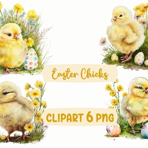 Rustic Easter Chicks Clipart | Boho Chick Clipart | Watercolor Easter Chicks |Easter Clipart | Easter Activity | Rustic Artwork | Easter