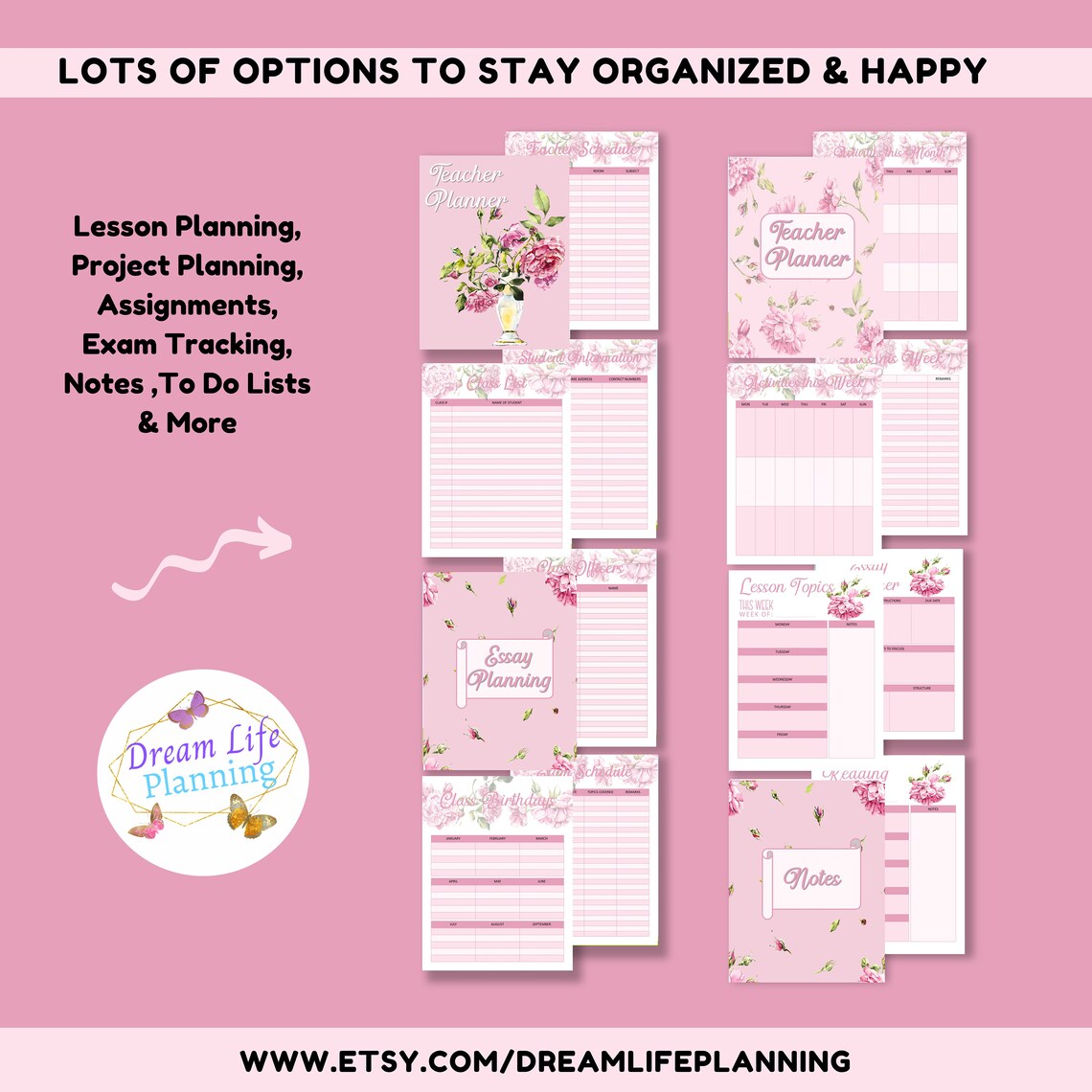 Lesson Planner Printable Lesson Plan Template Teacher Etsy