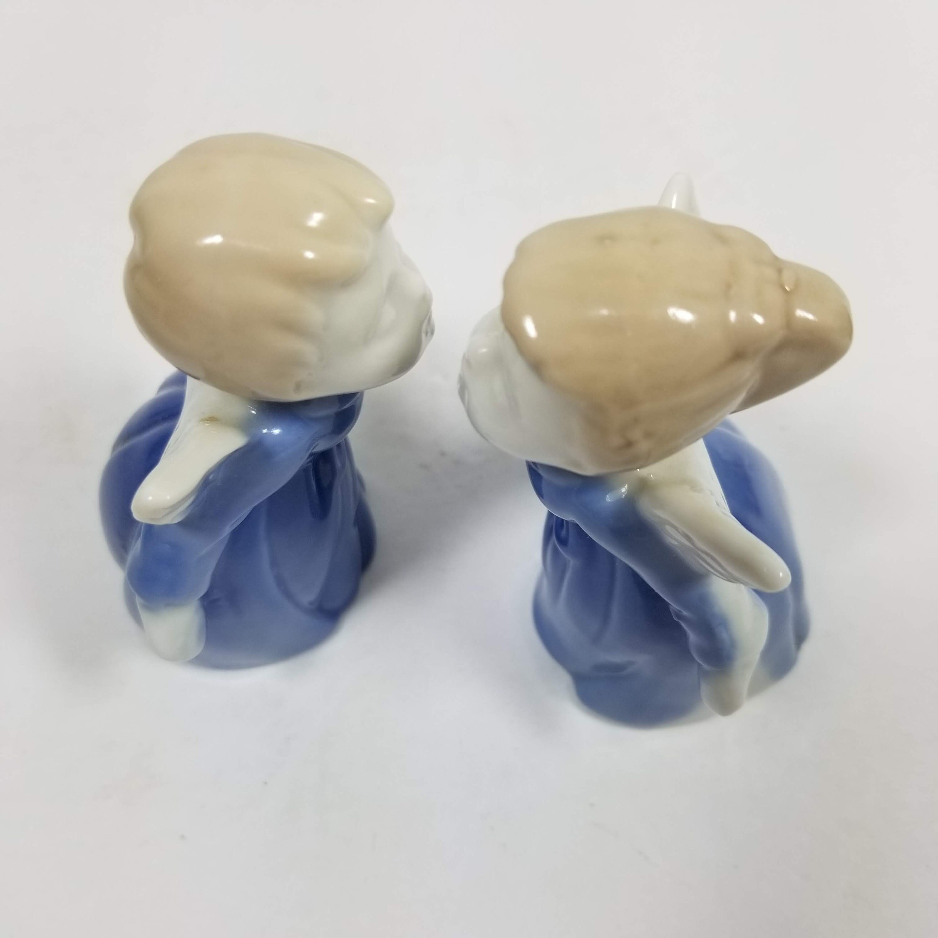 Lefton Kissing Angels Ceramic Vintage Blue and White Made in Etsy