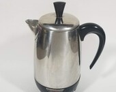 Farberware Superfast 138 Chrome Electric Percolator Vintage 8 Cup Super Fast Coffee Maker with Cord