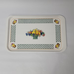 18&quot; Villeroy & Boch Melamine Tray Vintage Fruit Basket Weave Pattern Serving Platter