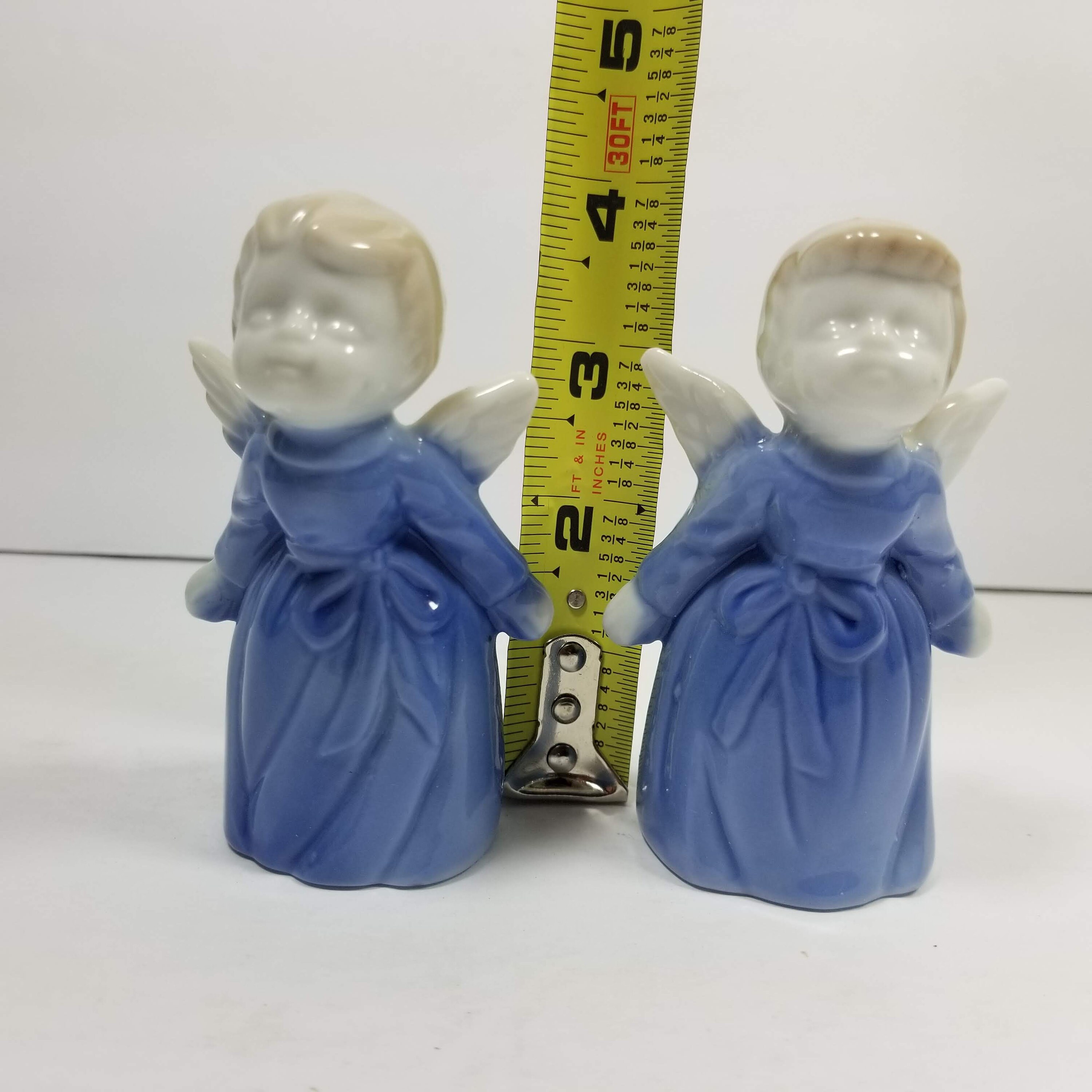 Lefton Kissing Angels Ceramic Vintage Blue and White Made in Etsy