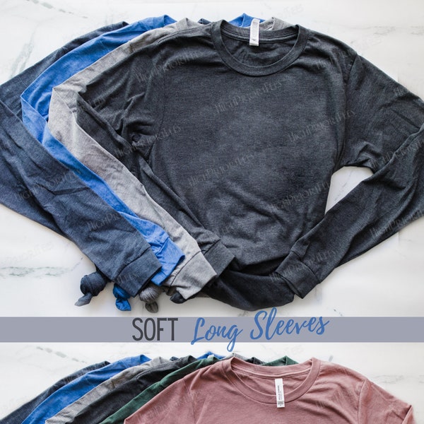 Soft Long Sleeve Shirts - Blank Long Sleeve Shirts Unisex Fit - or Short Sleeve T Shirts - Soft Shirts for Decorating Vinyl or Screenprint