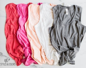 Super Soft Racerback Tanks - Lots of Colors - FREE Shipping 3 or more - Blank Tanks for Decorating Vinyl or Screenprint - Soft Triblend Tank